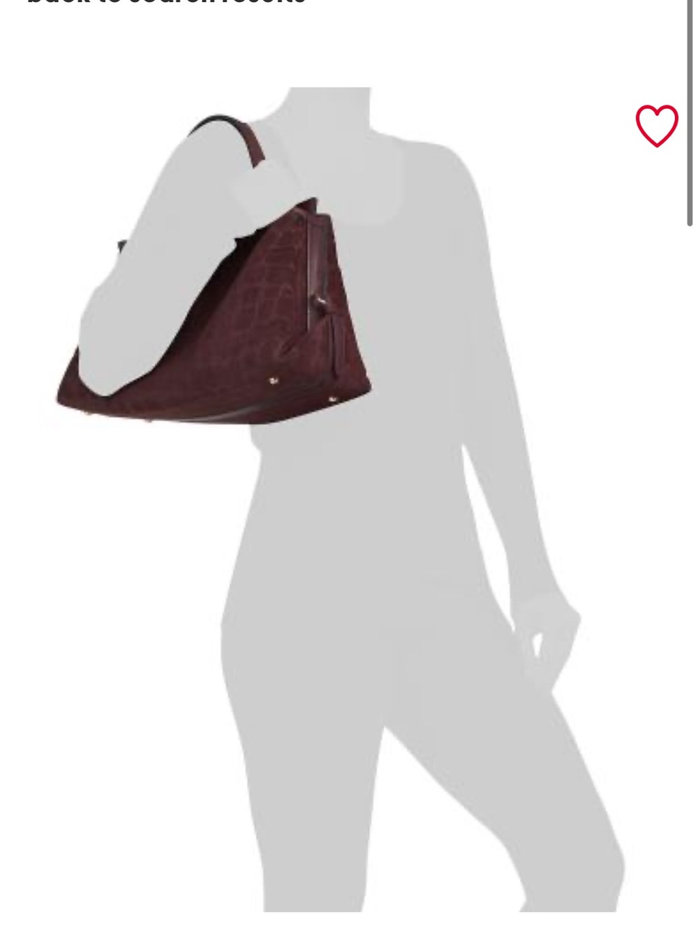 Brown Croc-Embossed Suede Top-Handle Women’s Bag - Picture 7 of 13